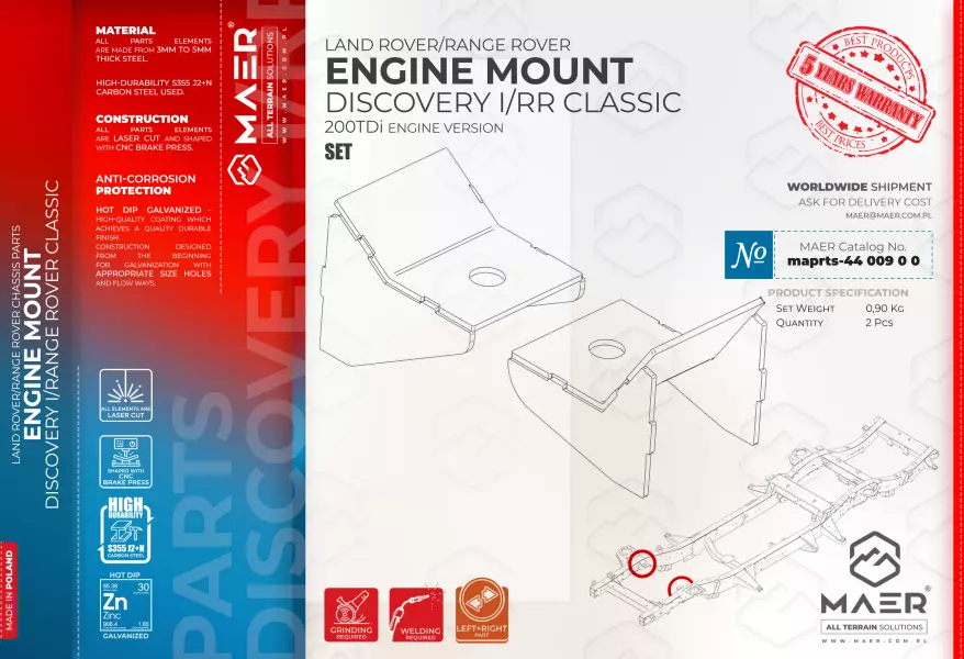 Discovery/Range Rover Classic 200TDi ENGINE MOUNT set
