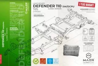 Land Rover DEFENDER 110 Td5SW/DCPU galvanised chassis CLASSIC