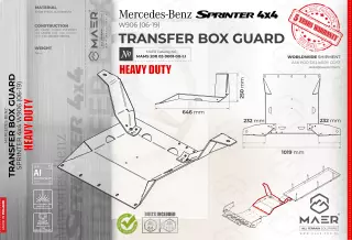 Mercedes Sprinter 4x4 heavy duty TRANSFER BOX GUARD 