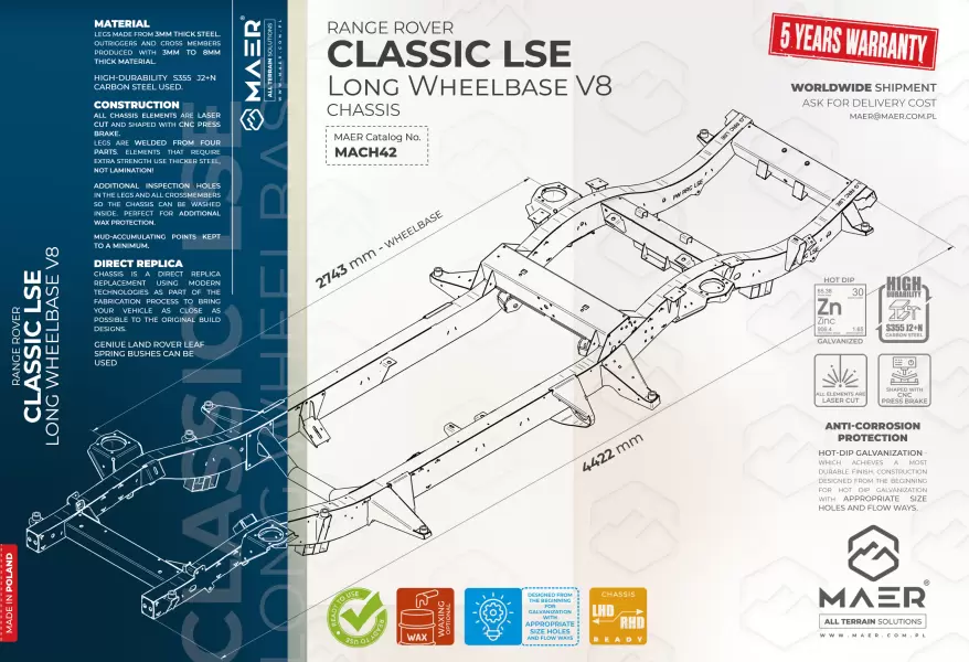 Range Rover Classic LSE galvanised chassis