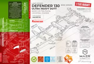 Land Rover DEFENDER 130 UNIVERSAL based on Td4 Puma galvanised chassis ULTRA HEAVY DUTY 