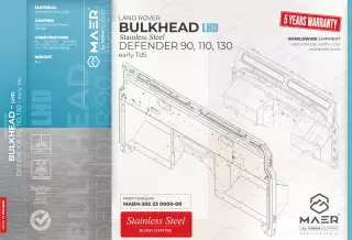 Land Rover Defender 90, 110, 130 - early Td5 LHD STAINLESS bulkhead 