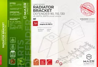 Land Rover Defender 90, 110, 130 V8, 200 TDi, 300 TDi RADIATOR BRACKET set